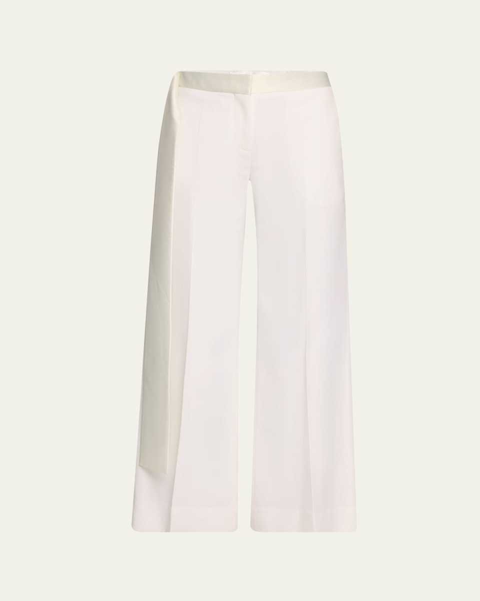 Gigi Wool-Blend Satin-Trim Trousers